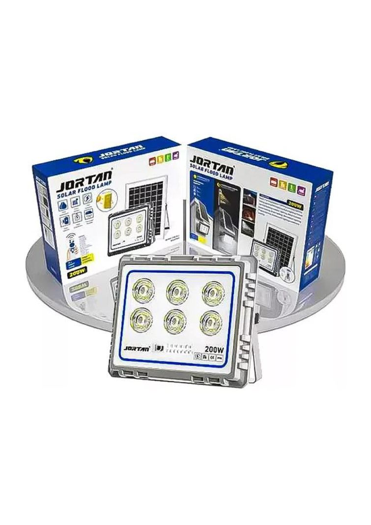Foco Led Reflector Panel Solar + Control Remoto 200w Jortan Carcasa-4