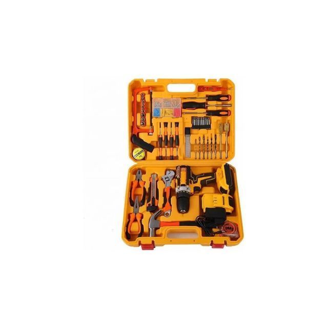 Taladro Destornillador Inalámbrico Con Kit Herramientas 28w Color Amarillo Frecuencia 59-80-0