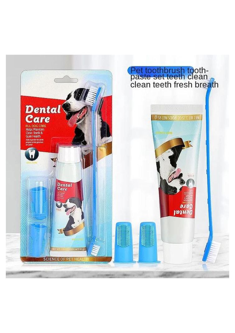Set Bucal Para Mascotas: Cepillo, Crema Dental Y Dedal-3