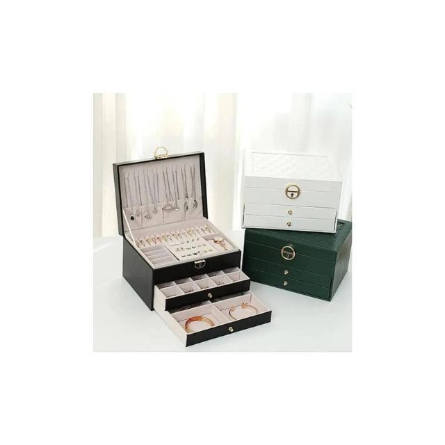 Joyero Caja De Joya Dos Capas Tipo Maleta Organizador Joyas-1