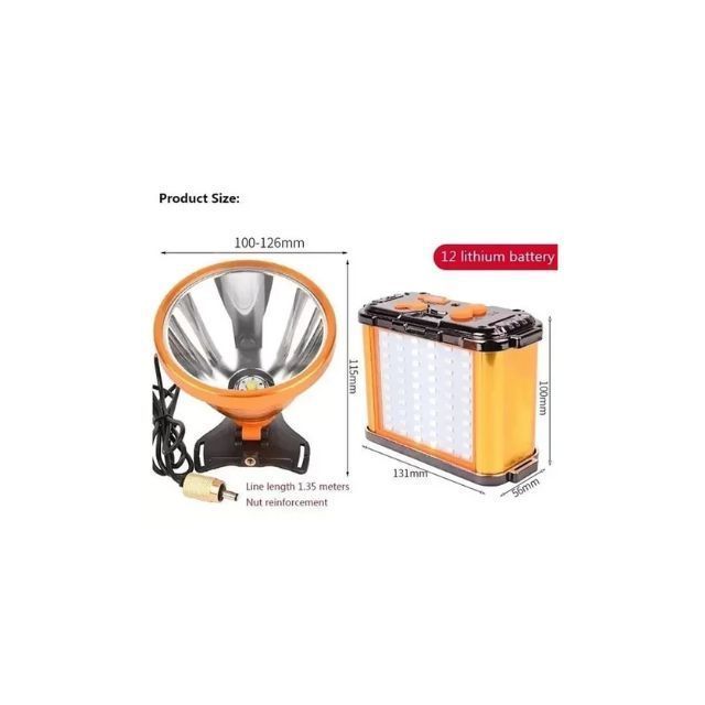 Foco Minero Recargable Led 1200w-3
