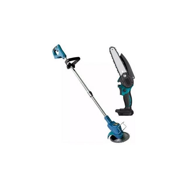 Cortadora De Pasto + Mini Moto Sierra Kit Inalámbrico 2 En 1-1