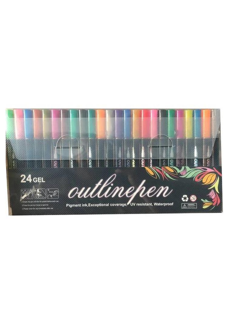 Bolígrafos Fluorescentes De Contorno De Doble Línea-2