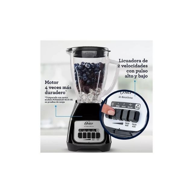Licuadora Oster® 2 velocidades más pulso y vaso de vidrio BLSTKAGBPB-5