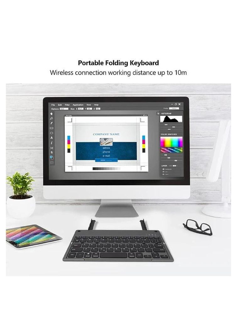 Teclado Bluetooth Plegable Inalámbrico Retráctil Andowl-4