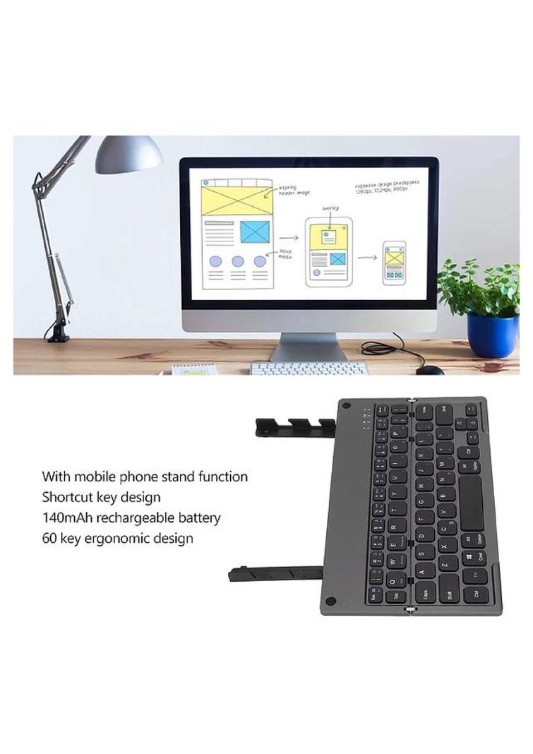Teclado Bluetooth Plegable Inalámbrico Retráctil Andowl-5