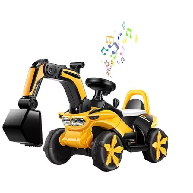 Excavadora Eléctrica Montable Con Música Y Luces Para Niños-0