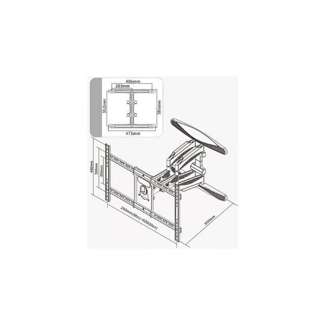 Brazo Articulado Base Tv Soporte Universal 55 A 85 Pulgadas-3