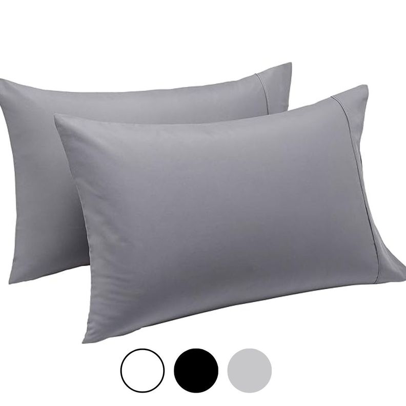 Set 2 Fundas De Almohada 50x90 Blanca Gris Sabanas Hilos Az