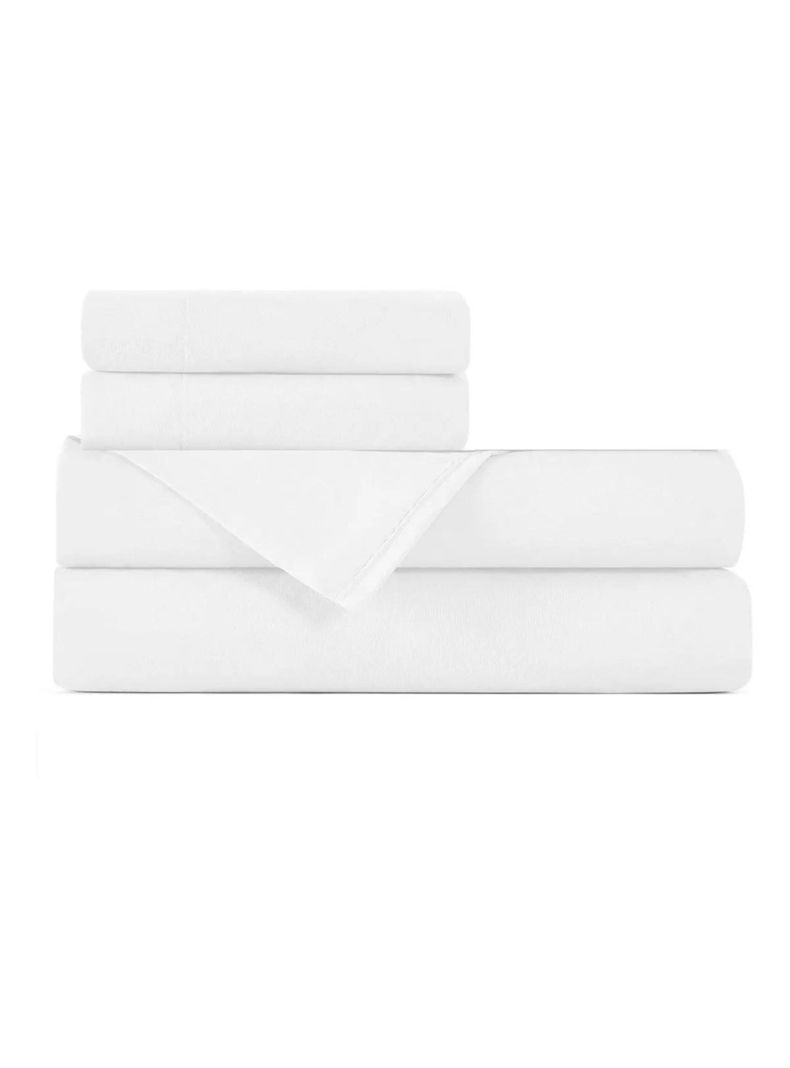 Juego De Sabanas + 2 Fundas De Almohada Blanca Negra 2 Plaza Hilos Az-0