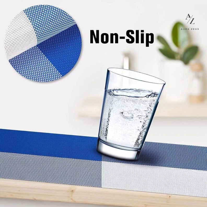 Set De 4 Individuales Para Mesa Mantel Impermeables Playa-5