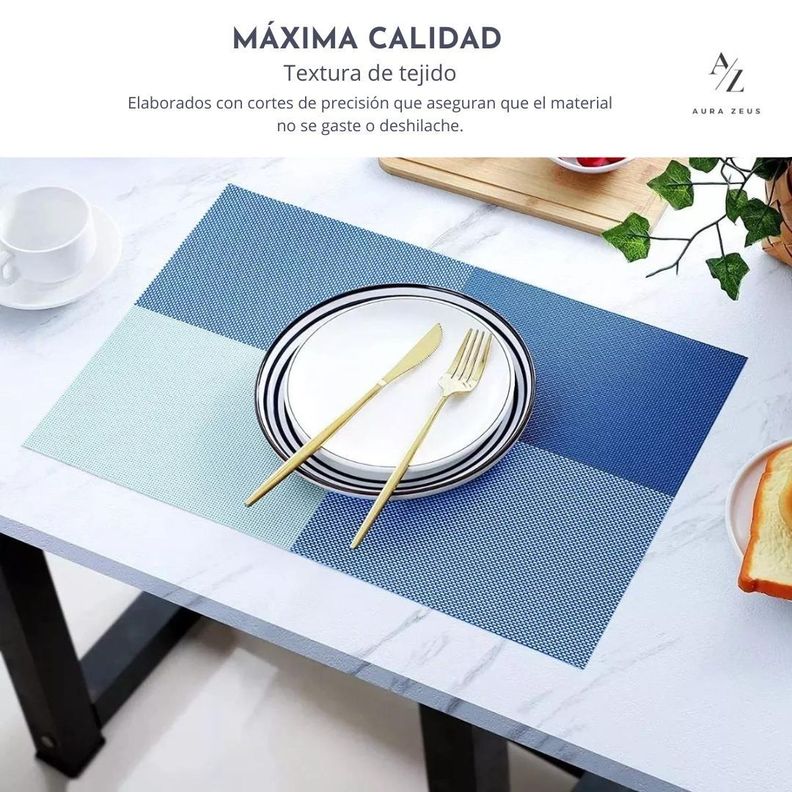Set De 4 Individuales Para Mesa Mantel Impermeables Playa-3