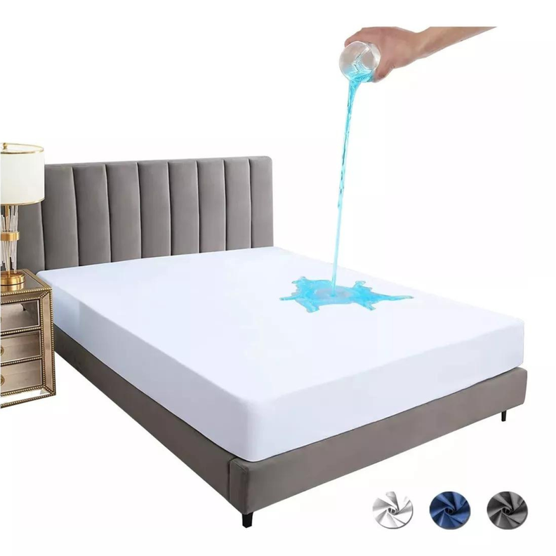 Cubre Colchon Impermeable Protector 1,5 Plazas Blanco Premium Aura Zeus-0