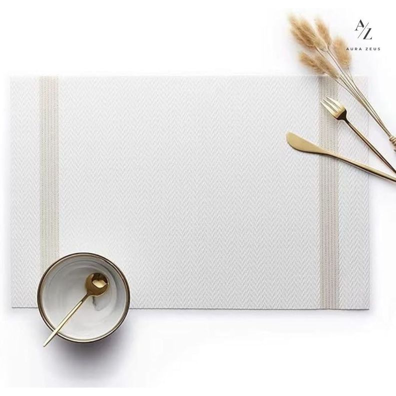 Set De 4 Individuales Para Mesa Mantel Impermeables Elegante-5