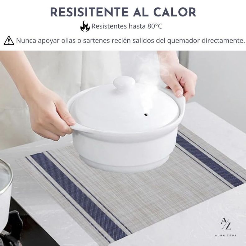Set De 4 Individuales Para Mesa Mantel Impermeables Boho-2