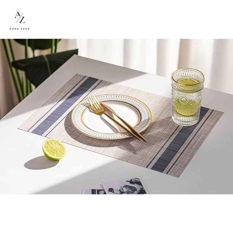 Set De 4 Individuales Para Mesa Mantel Impermeables Boho-5