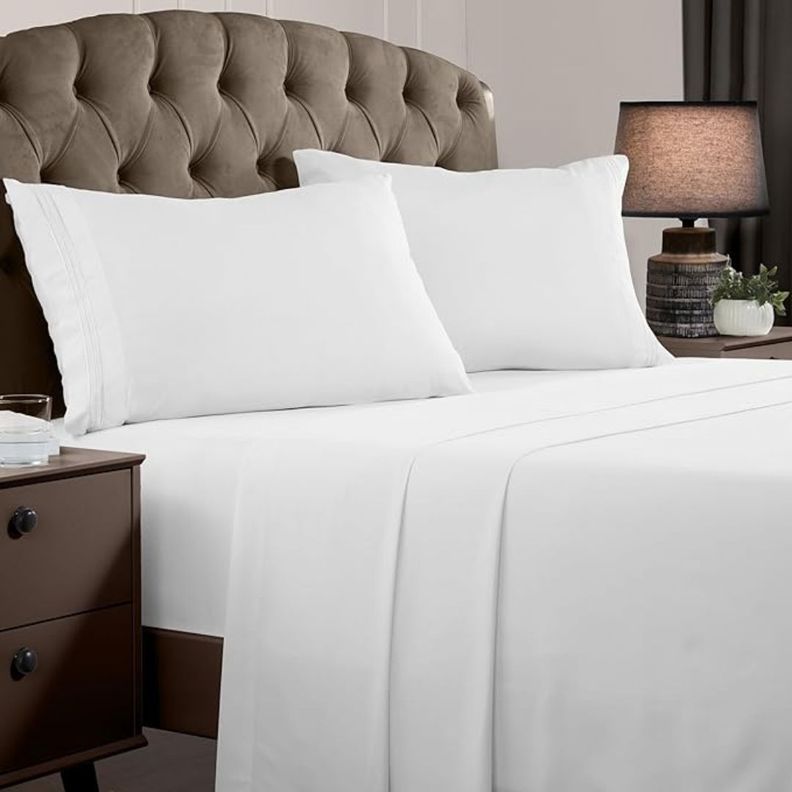 Juego De Sabanas + 2 Fundas De Almohada Blanca Negra King Hilos Az-0