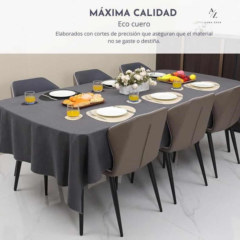 Set 4 Individuales + 4 Posavasos Ecocuero Antimanchas Mesa Antideslizante-3