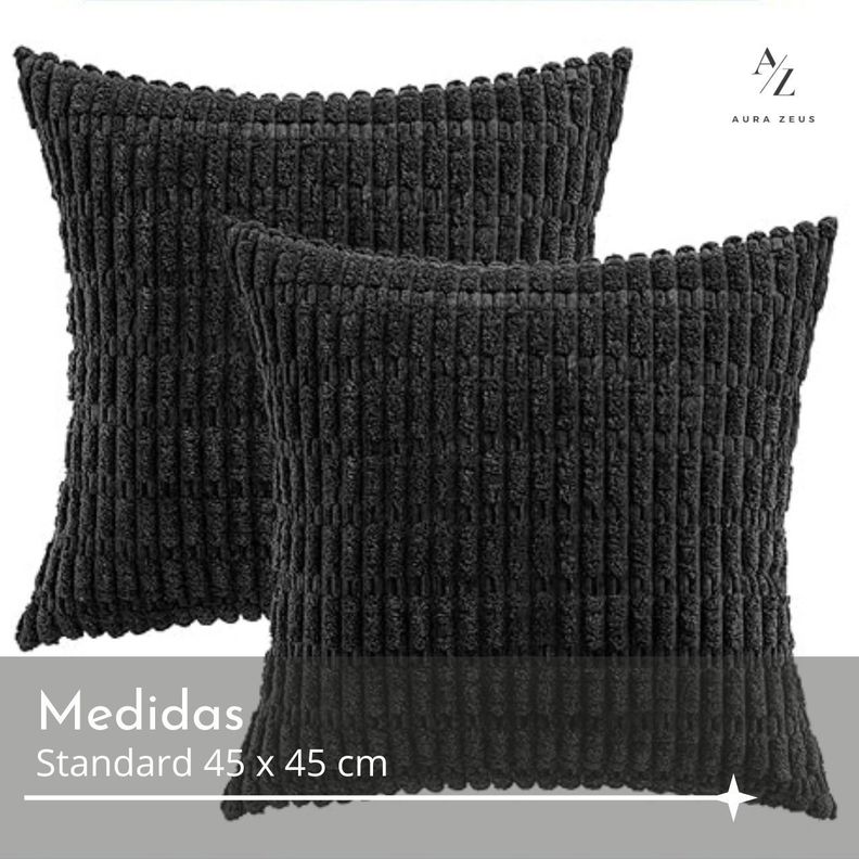 Funda De Cojin Set X2 Cama Sillon Suave 45 X 45 Cojin Textura-1