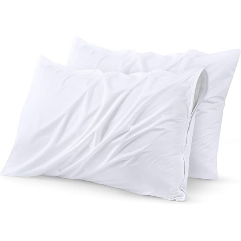 Set De 2 Fundas Para Almohadas Impermeables 50x70 Antimanchas Cierre
