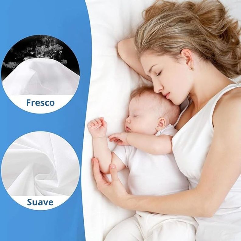 Cubre Colchon Impermeable Protector 2 Plazas Blanco Premium Aura Zeus-5