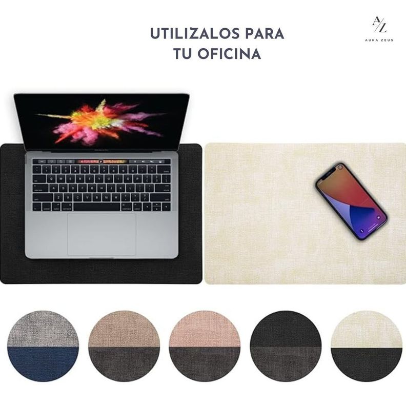 Set 4 Individuales + 4 Posavasos Ecocuero Impermeable Mesa-2