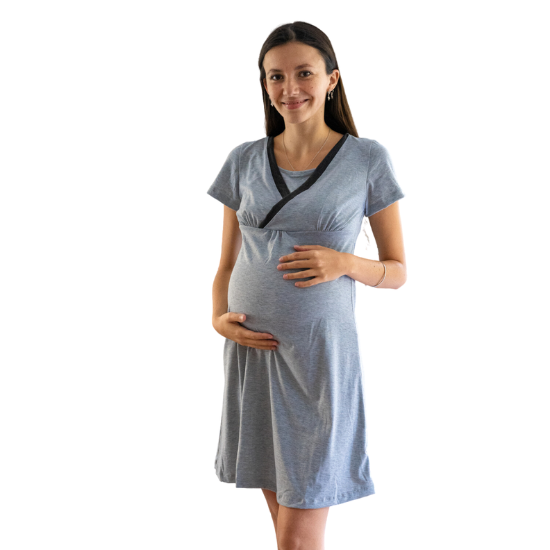 Camisola Maternal y Lactancia Gris Marengo-0