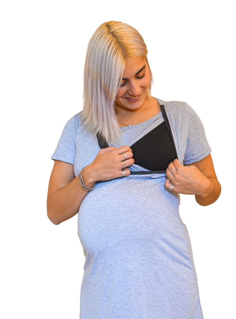 Camisola Maternal y Lactancia Gris Marengo-2