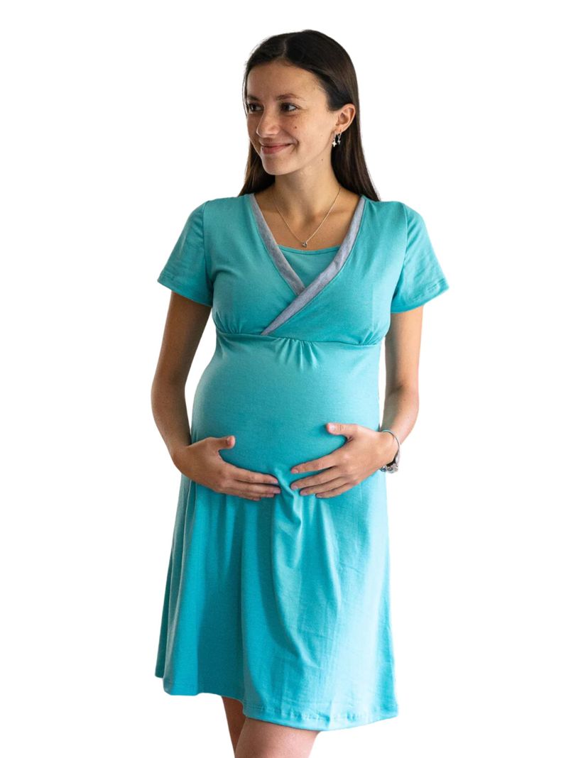 Camisola Maternal y Lactancia Aqua Gris-2