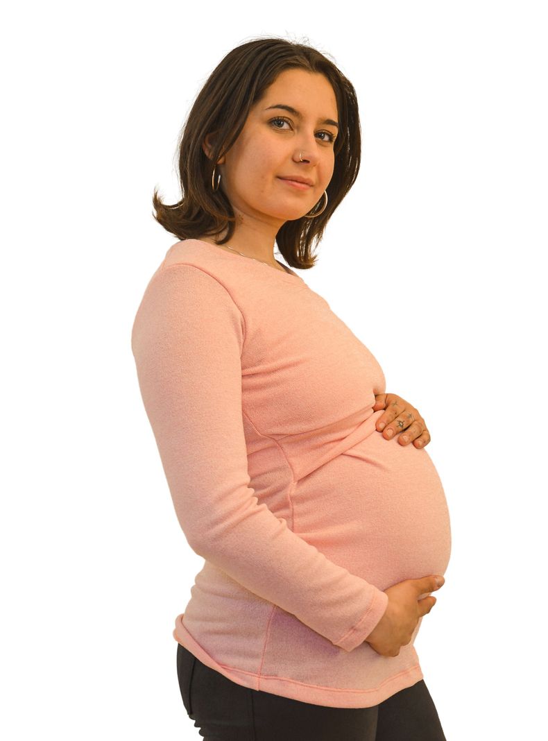 Polera Maternal y Lactancia Lanilla Damasco-0