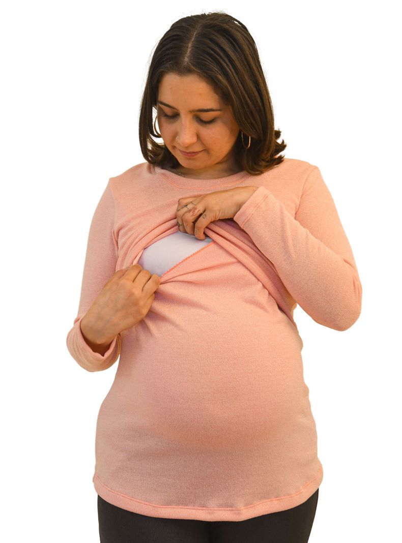 Polera Maternal y Lactancia Lanilla Damasco-2