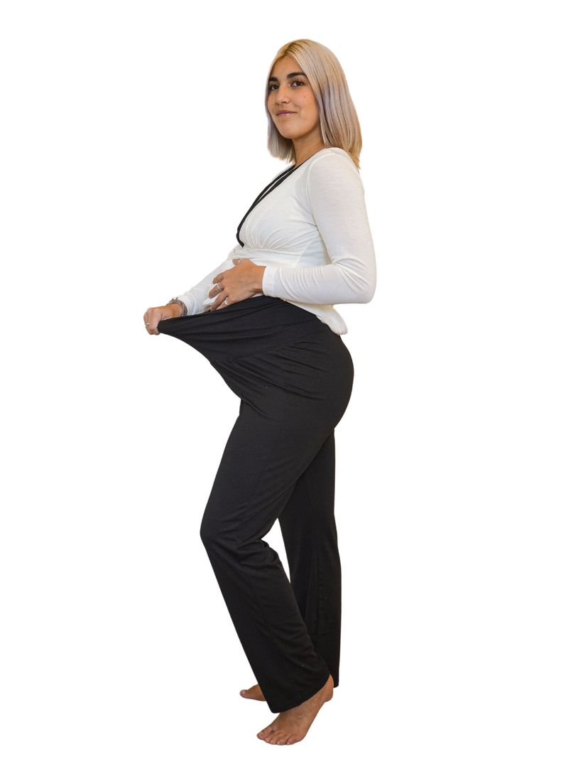 Pijama Maternal y Lactancia Negro Beige-1
