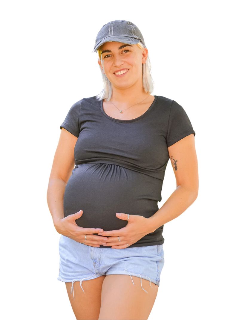 Polera Maternal y Lactancia Negro-1
