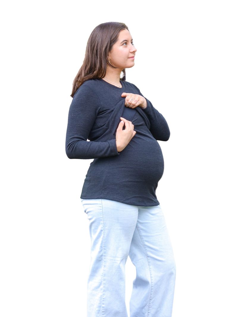 Polera Maternal y Lactancia Negra-1