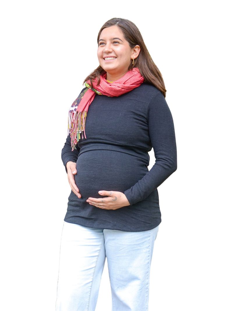 Polera Maternal y Lactancia Negra-0