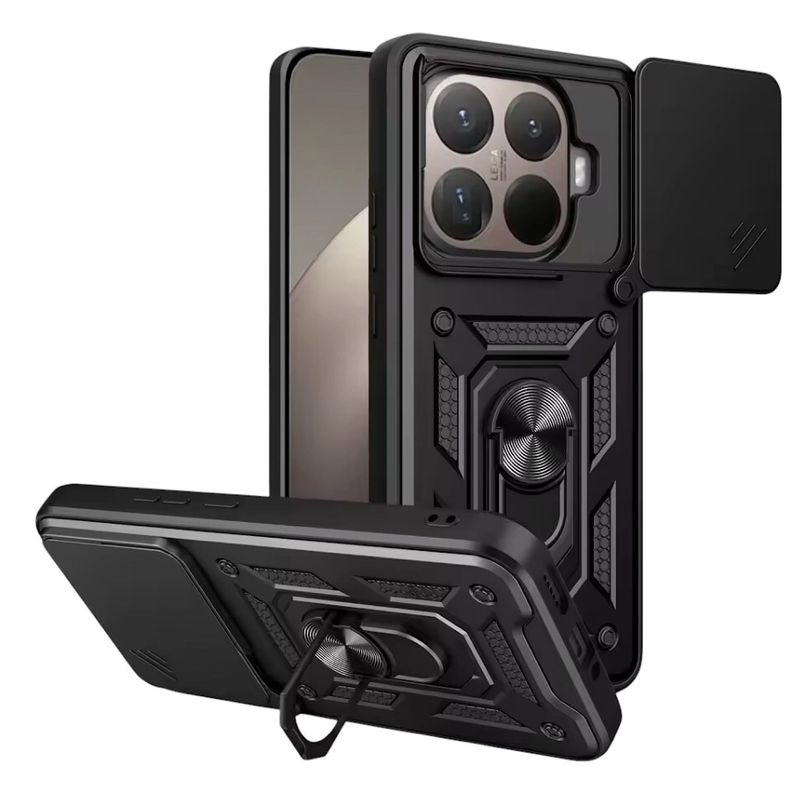 Carcasa Armor Anillo Para Xiaomi 17T Pro Negro