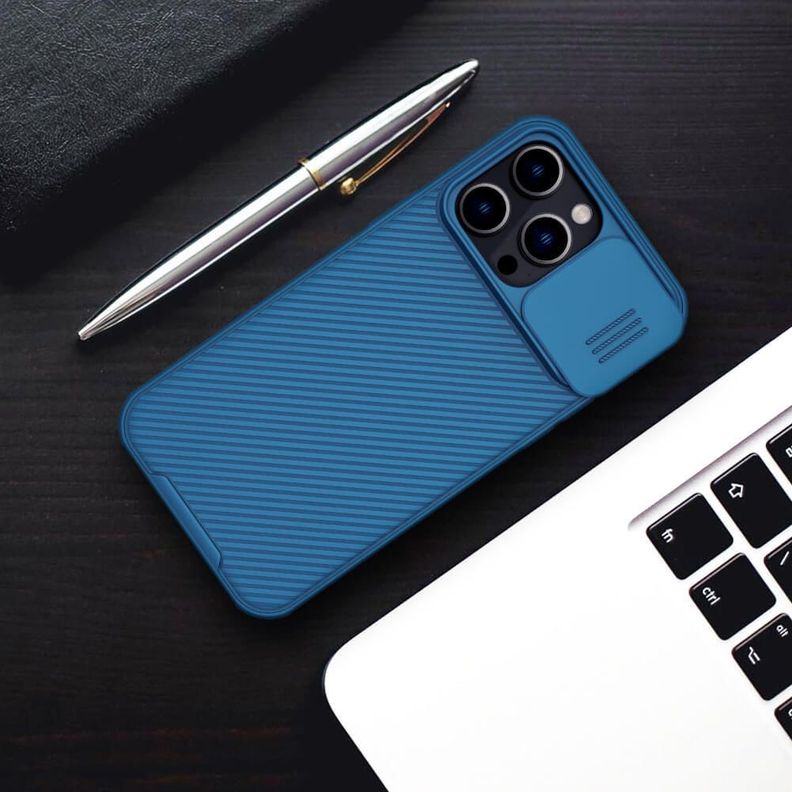 Carcasa Nillkin Camshield Pro Para iPhone 14 Pro-Azul-7