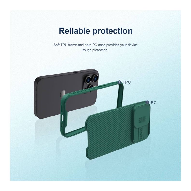 Carcasa Nillkin Camshield Pro Para iPhone 14 Pro Max-Verde-6