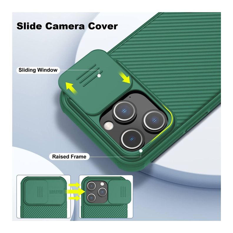 Carcasa Nillkin Camshield Pro Para iPhone 14 Pro Max-Verde-4