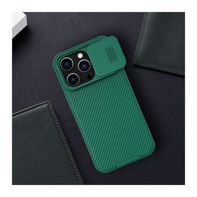 Carcasa Nillkin Camshield Pro Para iPhone 14 Pro Max-Verde-5