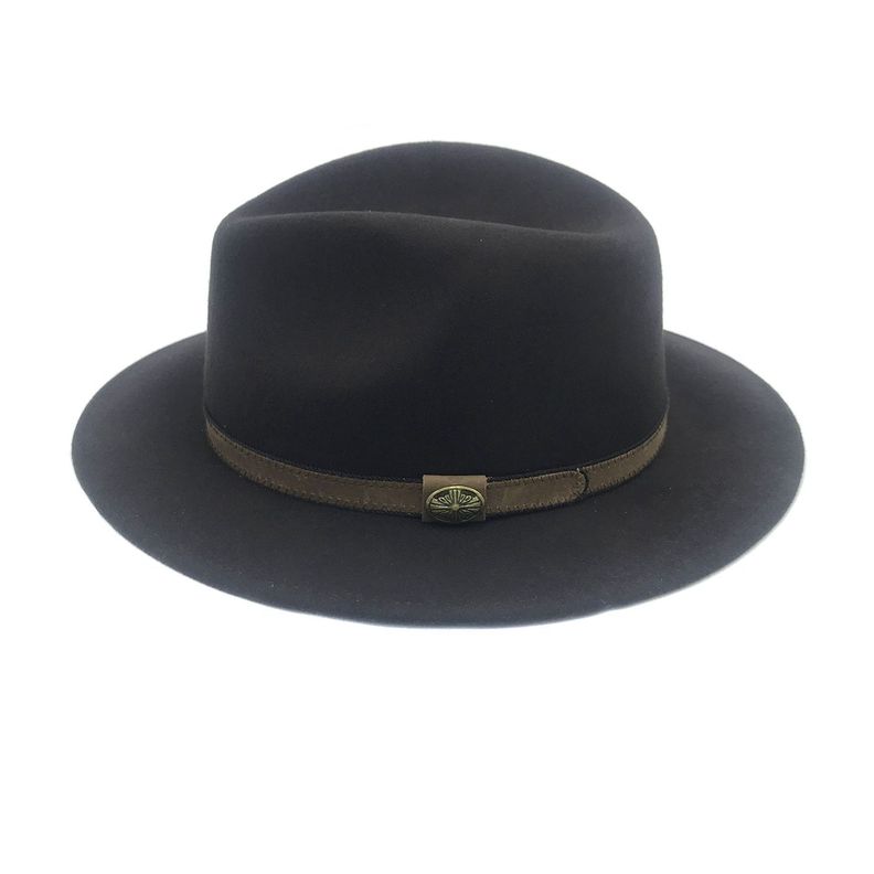 Sombrero Palermo Café Ala Ancha 100% Fieltro-1