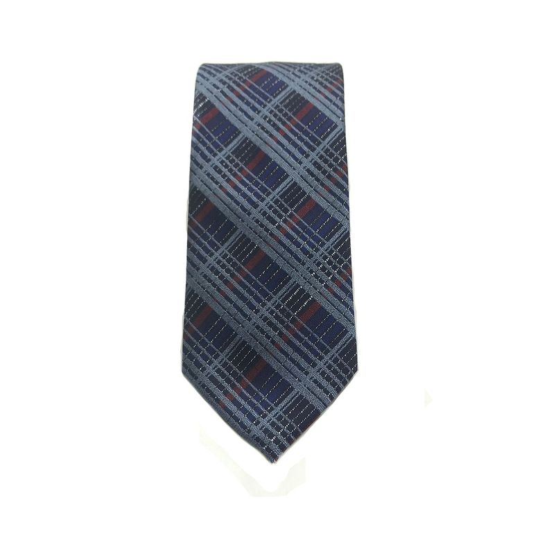 Corbata Seda Diseño Rayas Azul 8cm-2