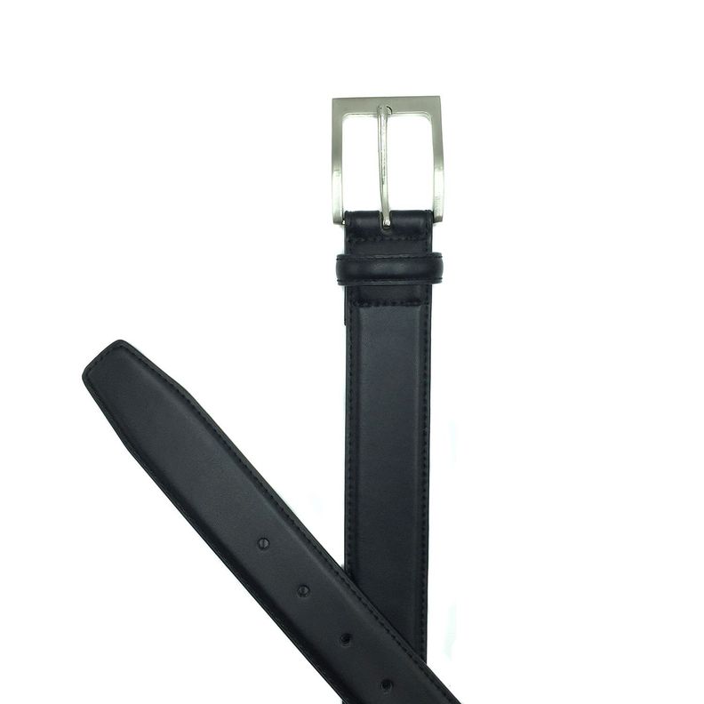 Cinturón Cuero Negro Doble Costura Ref 1 Talla 125-1