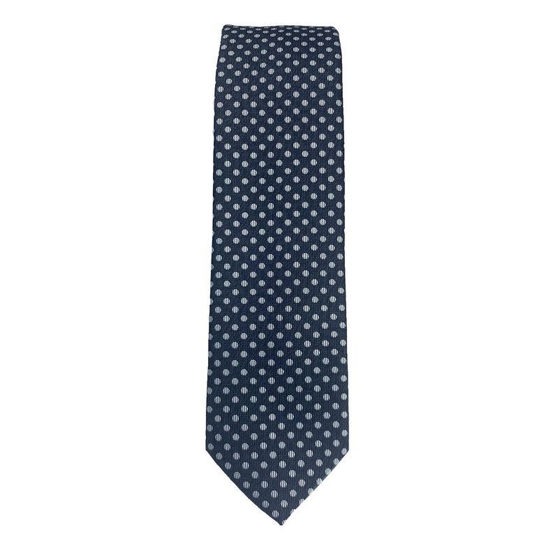Corbata Microfibra Diseño Negro Punto Gris 6 cm-1