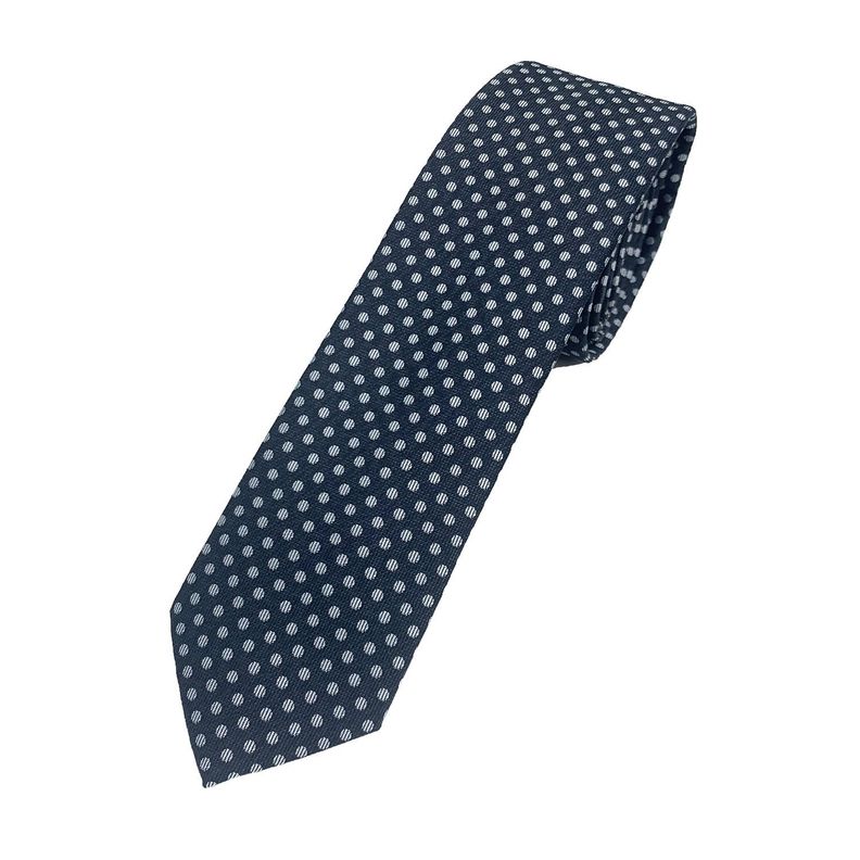 Corbata Microfibra Diseño Negro Punto Gris 6 cm-0