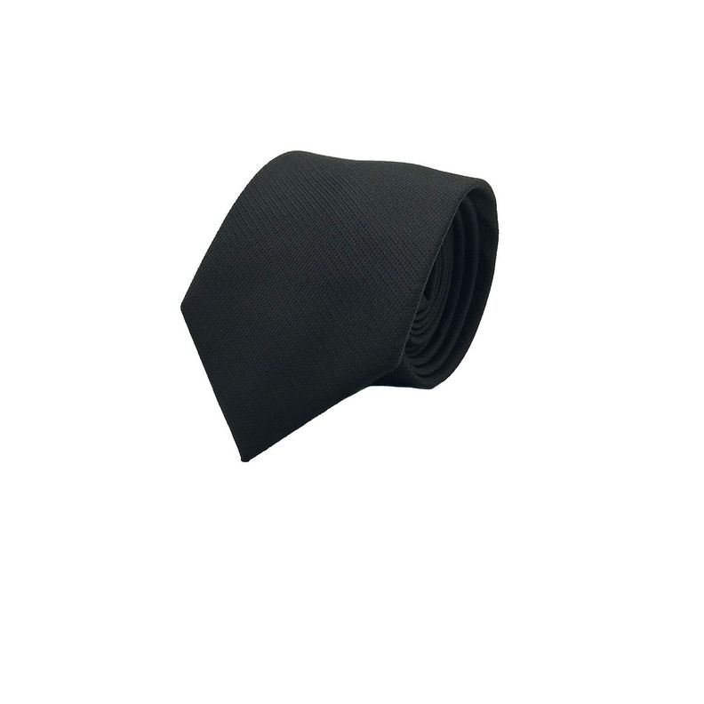 Corbata Lisa Negra Microfibra 7 cm-0