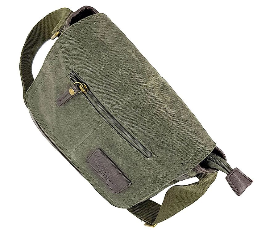 Bolso Hombro Sling Bag Canvas Verde Oliva 957-7-2