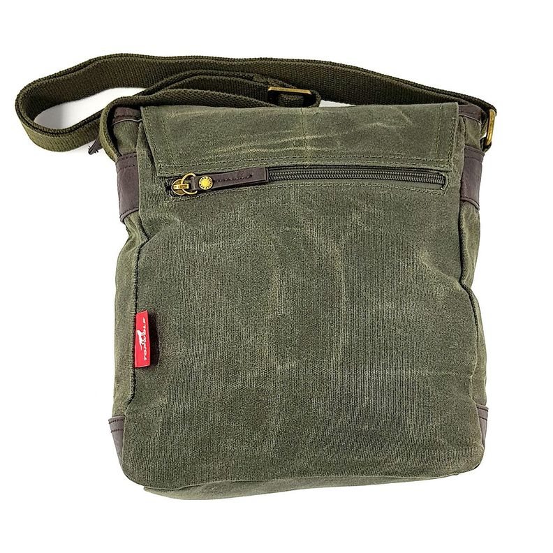 Bolso Hombro Sling Bag Canvas Verde Oliva 957-7-1