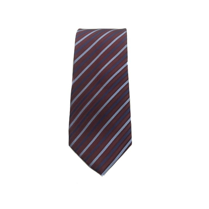Corbata Seda Diseño Rayas Burdeo 8cm-2