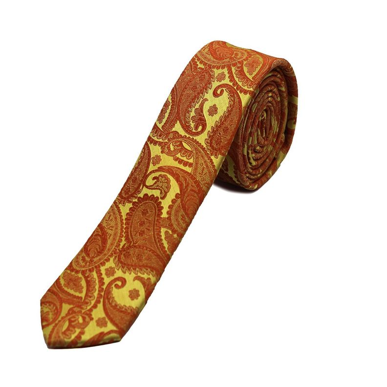 Corbata Microfibra Ameba 5cm Alaniz Naranjo-0